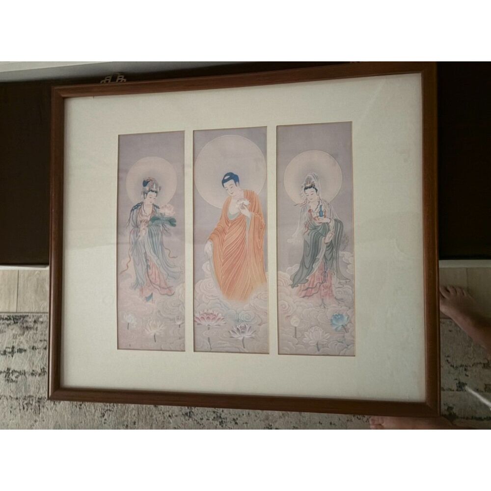 Western Three Saints Buddha triptych wall art